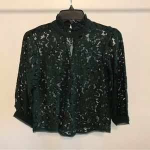 Zara lace top in green